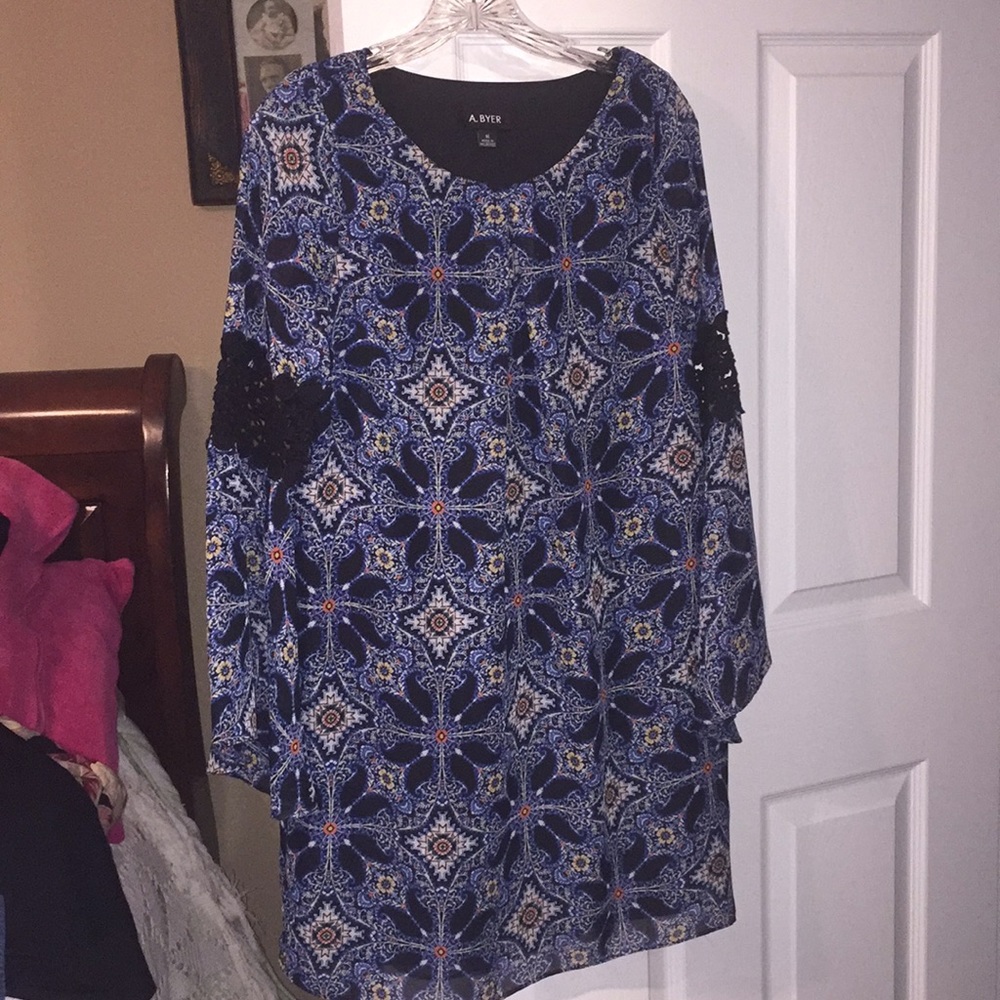 Paisley dress with bell sleeves